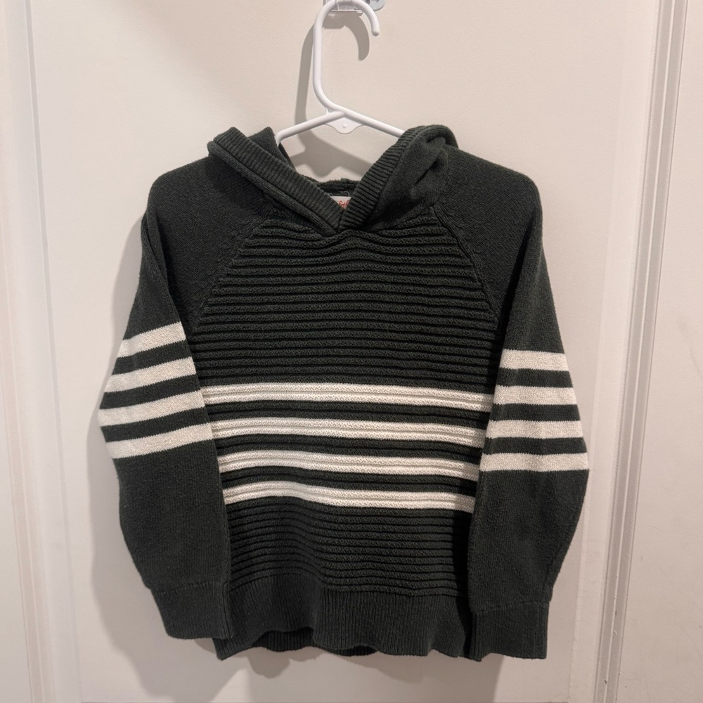 Cat & Jack Olive Green Ribbed Hooded Sweater